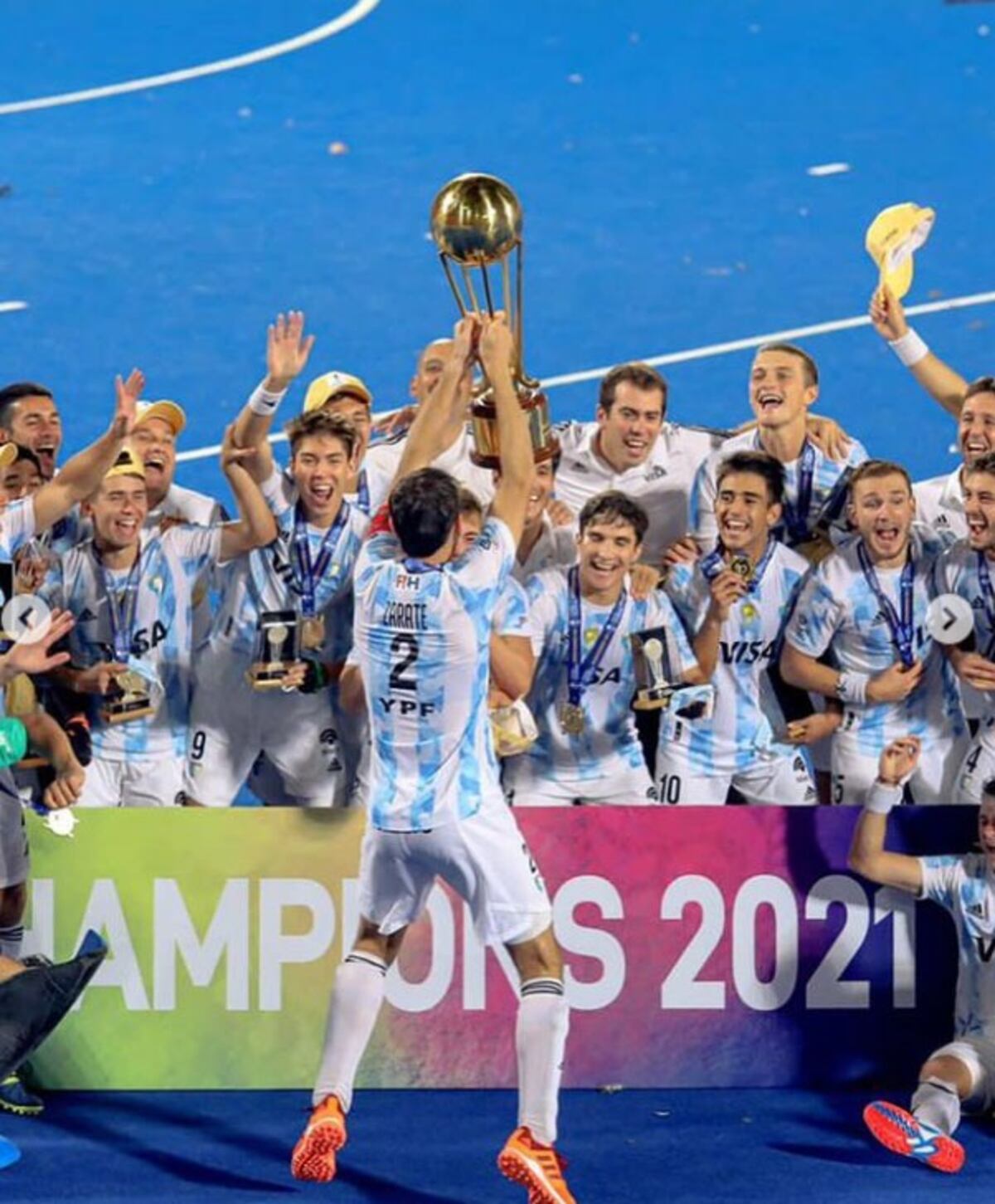 Hockey. Zárate, capitán del bronce olímpico en 2018 y del título mundial Sub 21. (AP)