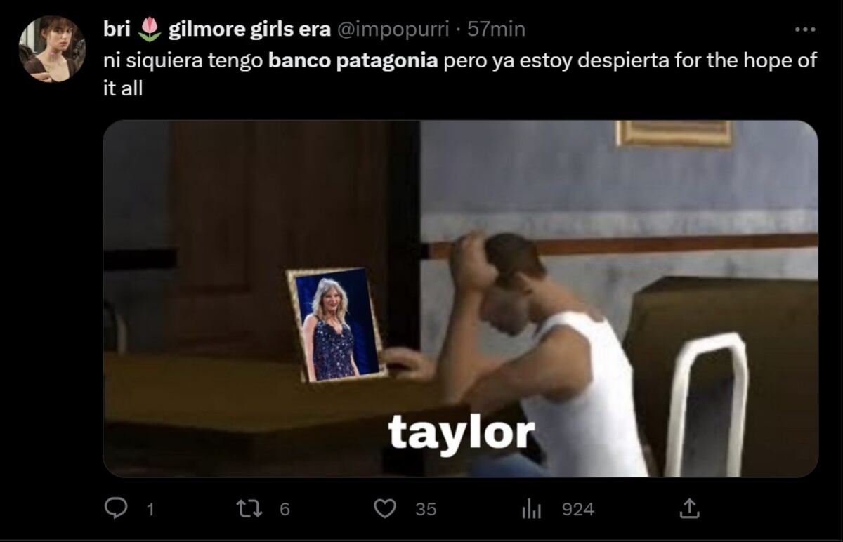 Estallaron los memes de Banco Patagonia para ver a Taylor Swift en Argentina (Captura de pantalla)