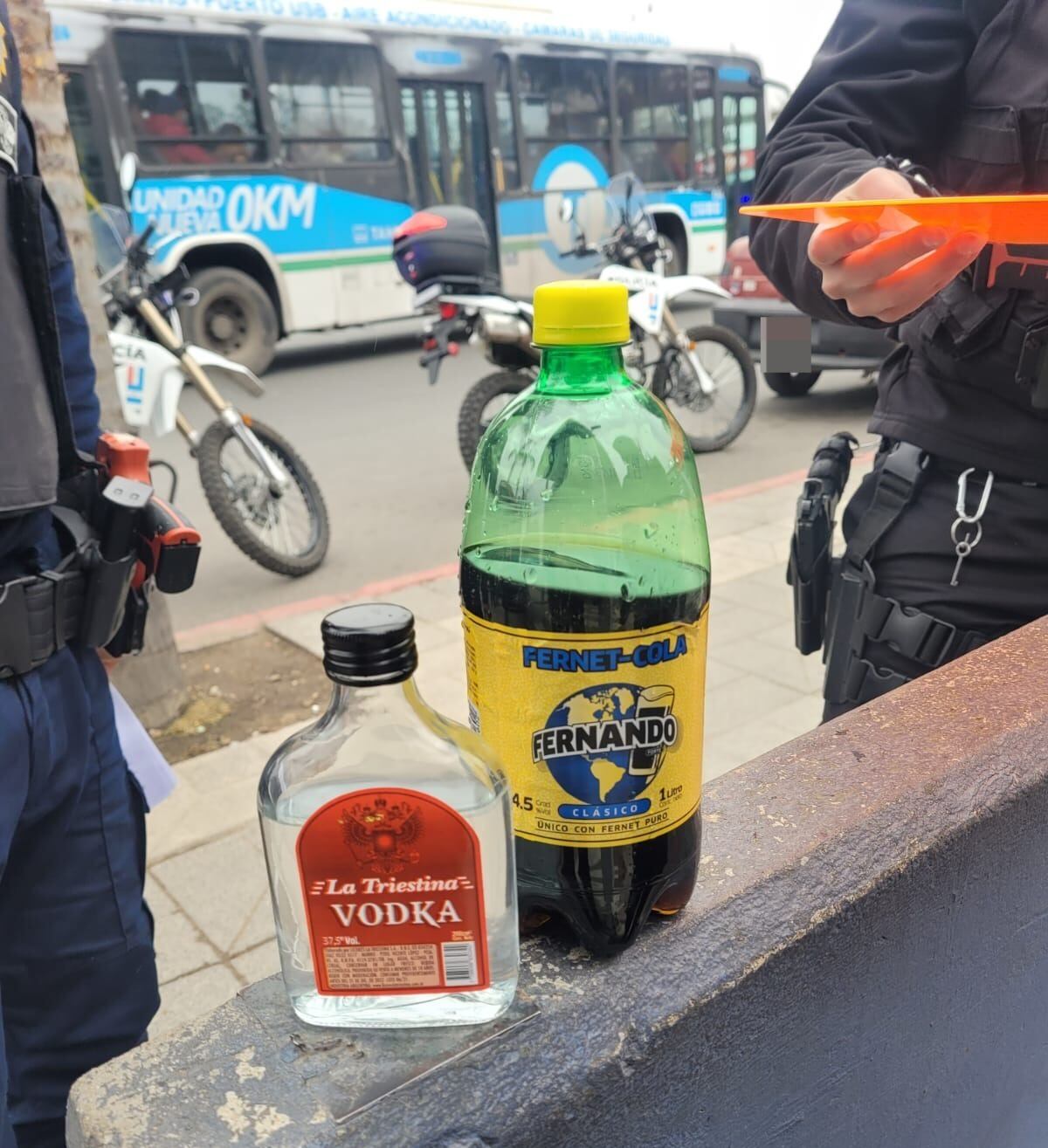 Agredió con una botella de fernet a un chofer de colectivo y quedó detenida.