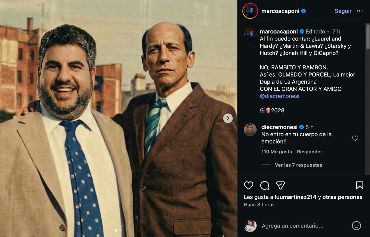 Caponi reveló que su cambio físico se debe a que interpretará a Jorge Porcel en una ficción a estrenar en 2028. (Foto: Captura de pantalla)