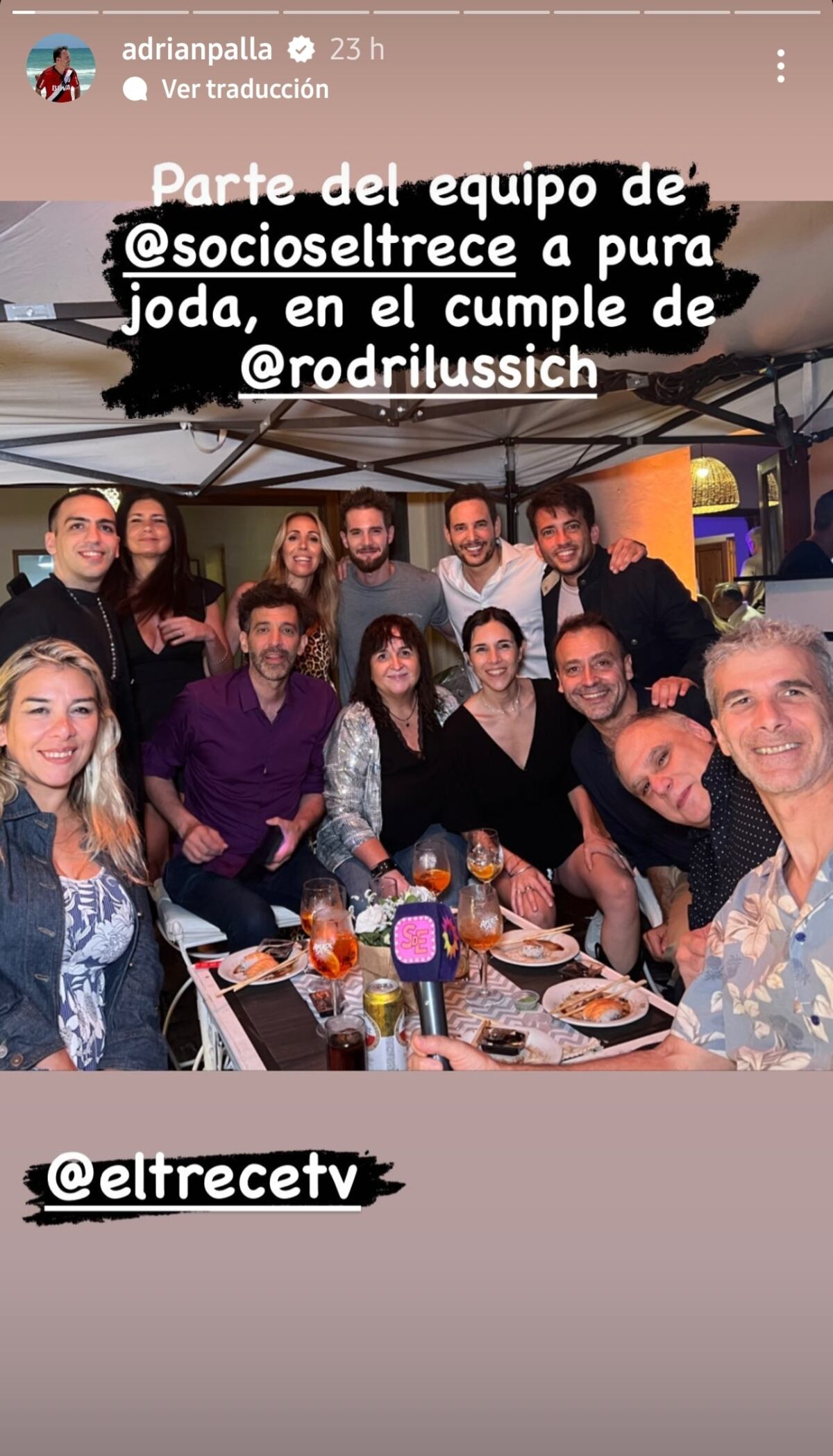 Rodrigo Lussich festejó sus 50 años (Captura de pantalla)