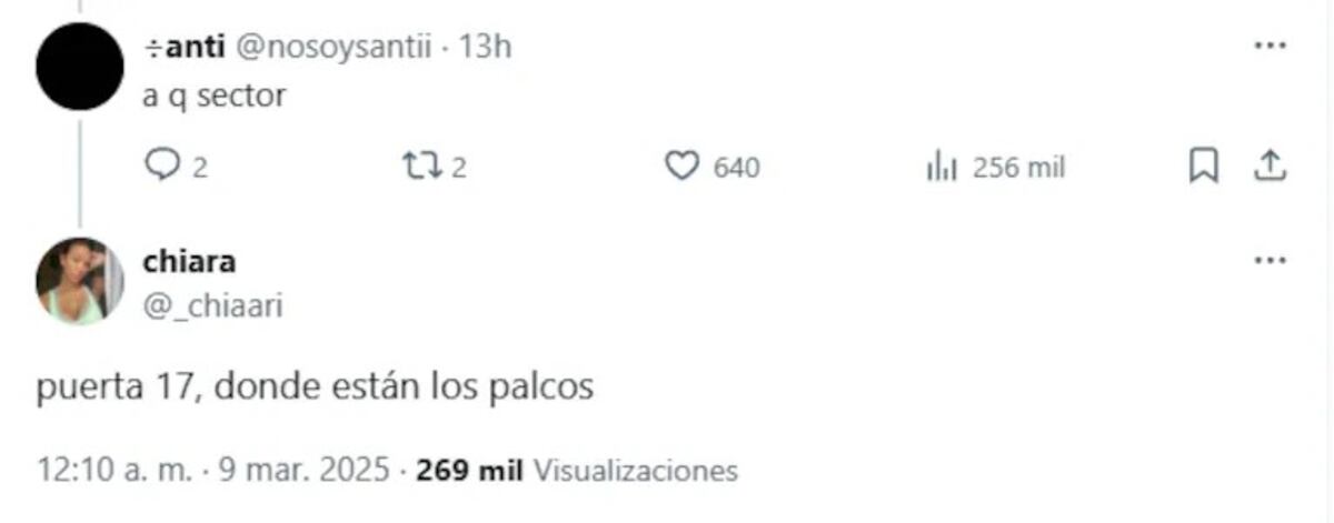 La usuaria dio precisiones sobre dónde estaba ubicado el sujeto. (X / @_chiaari)