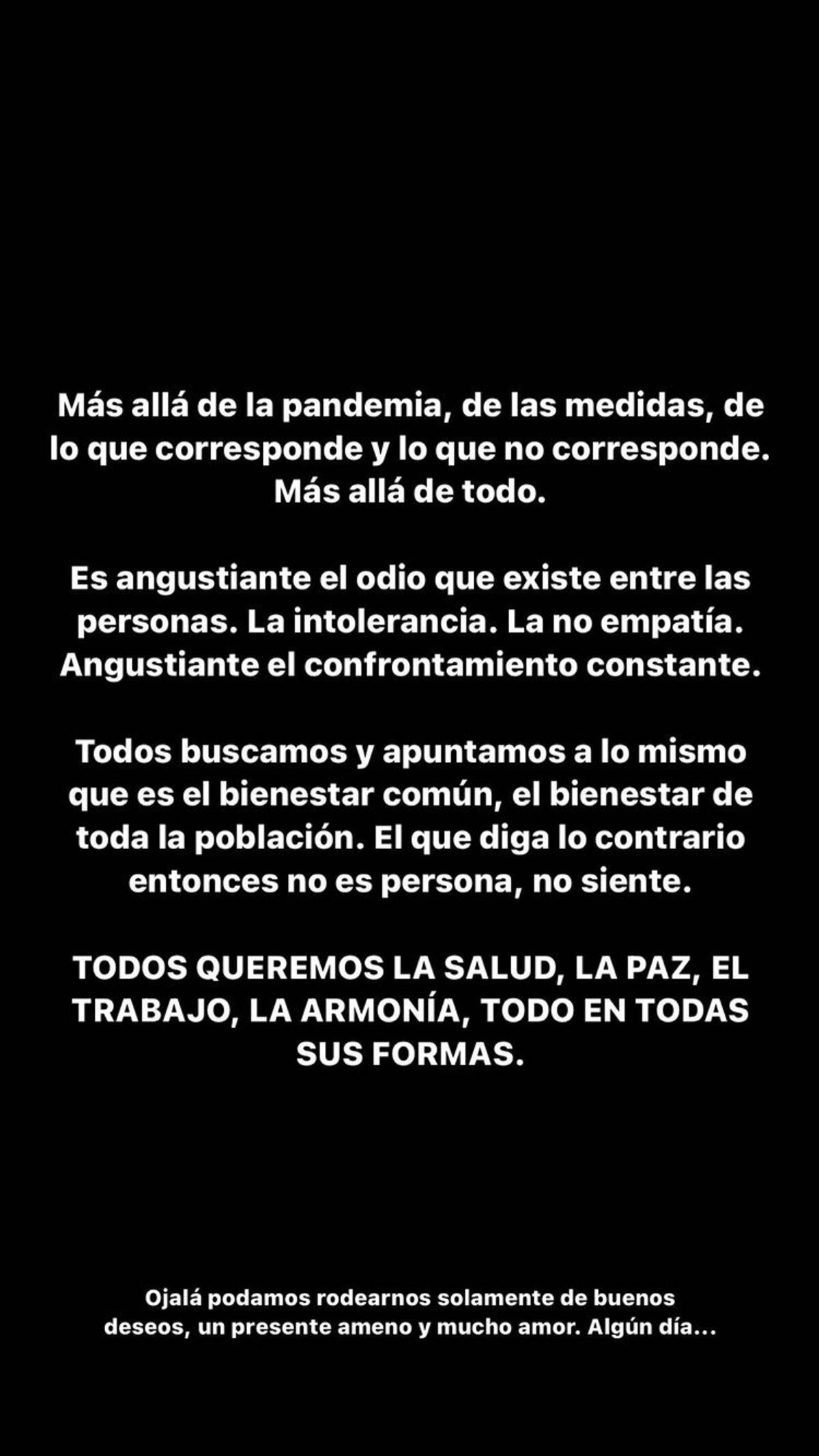 El descargo de Roitman en sus "stories" tras el cierre de su cuenta de Twitter.