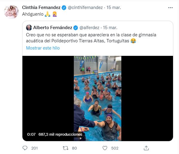 Tuit de Cinthia Fernández