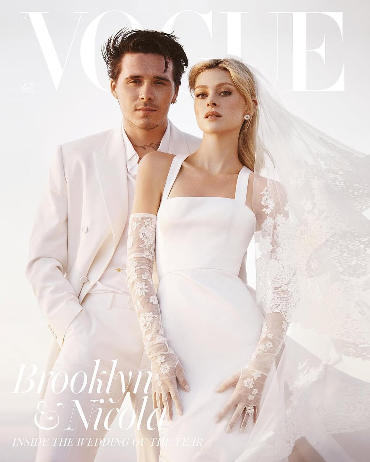 Brooklyn Beckham y Nicola Peltz en Vogue el día de su boda.