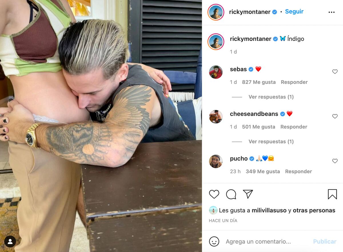 La tierna foto de Ricky Montaner junto a la pancita de Evaluna