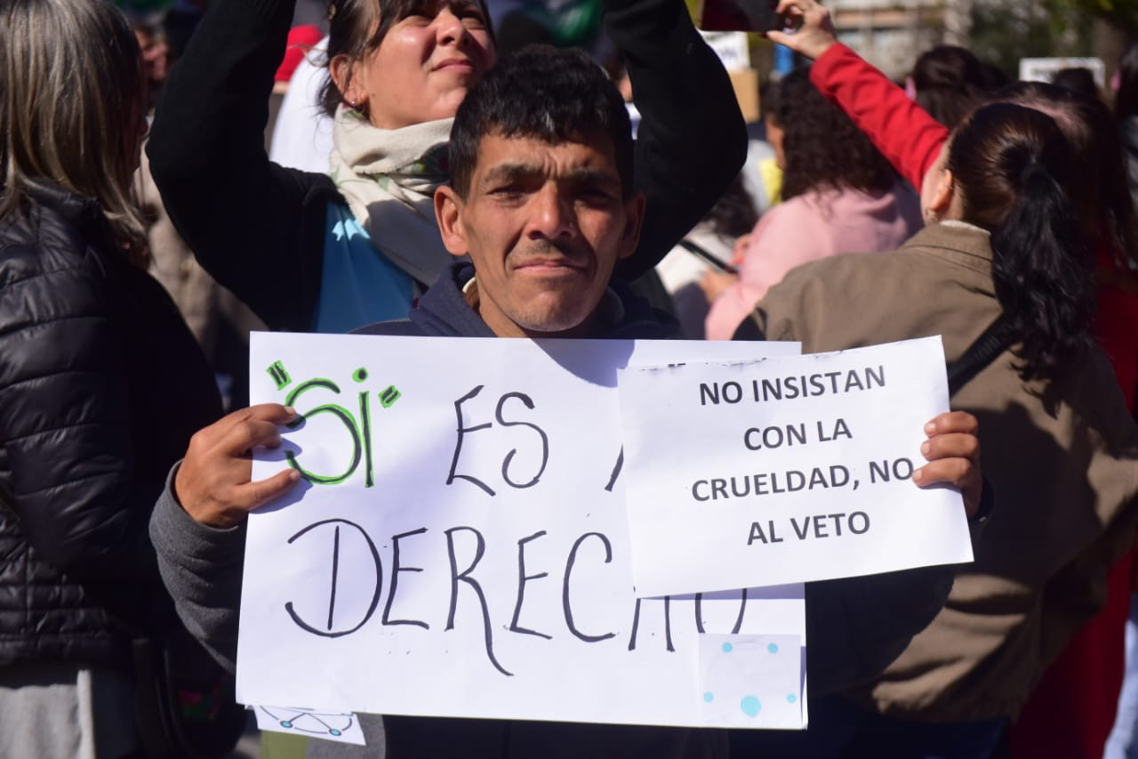 Sectores de la discapacidad se reúnen en la Plaza San Martín. (José Gabriel Hernández / La Voz)