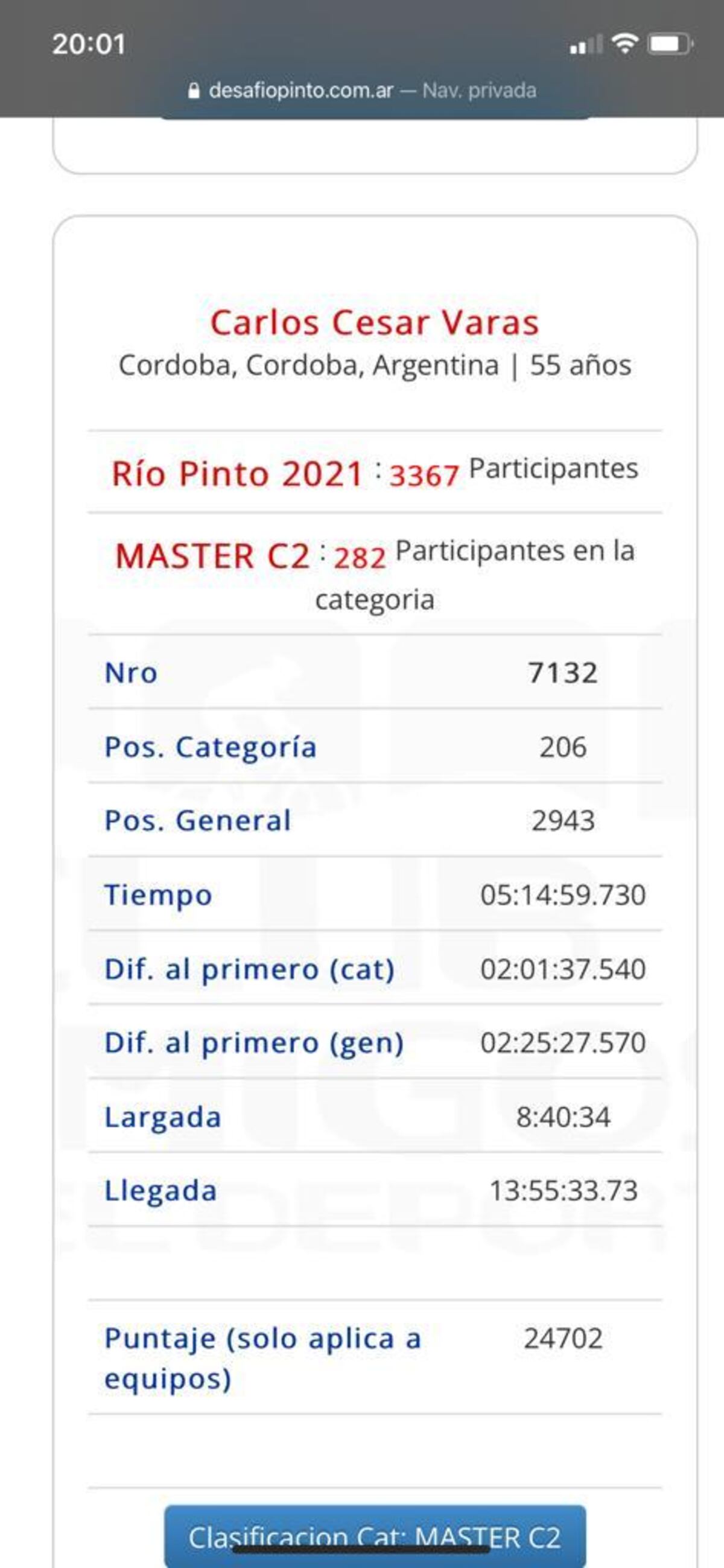 Clasificación Varas