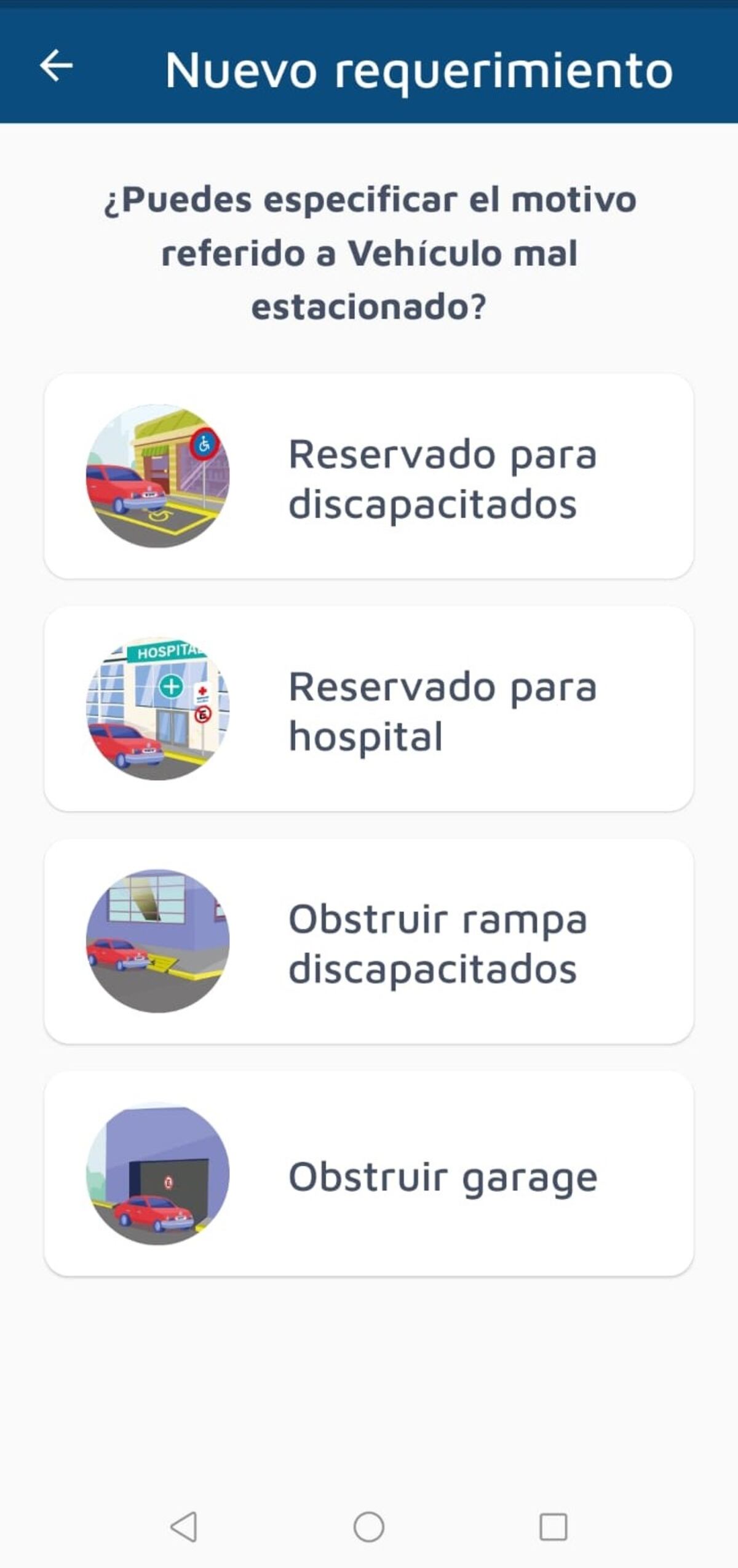 La App Ciudadana sumó la función de denuncias por vehículos mal estacionados.