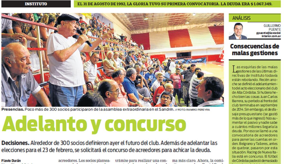 Los socios de Instituto decidieron el concurso de acreedores para achicar la deuda. Fue un acierto.