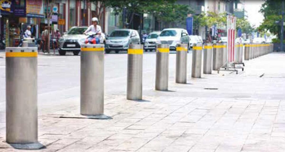 Los "bolardos" que se agregan a la reforma urbana en San Francisco (Municipalidad)