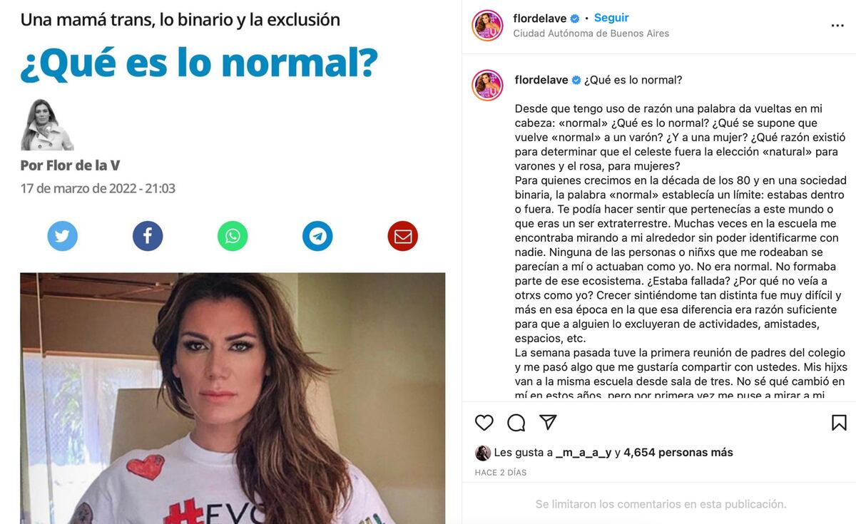 La reflexión de Flor de la V en tuiter tras la mala experiencia en la escuela de sus hijos