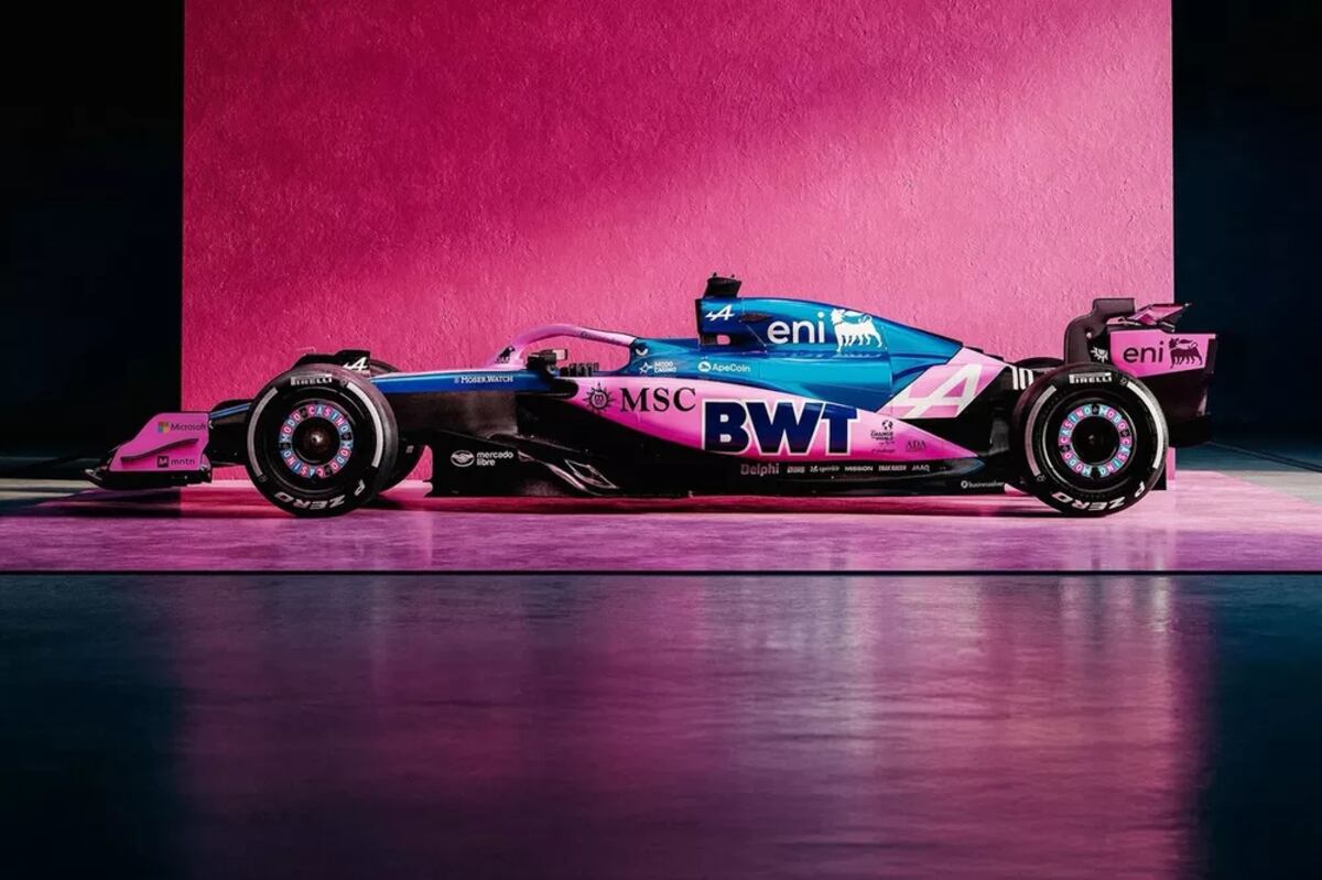Alpine sorprende con un diseño rosa y temática de casino para el GP de Las Vegas. (Prensa Alpine).