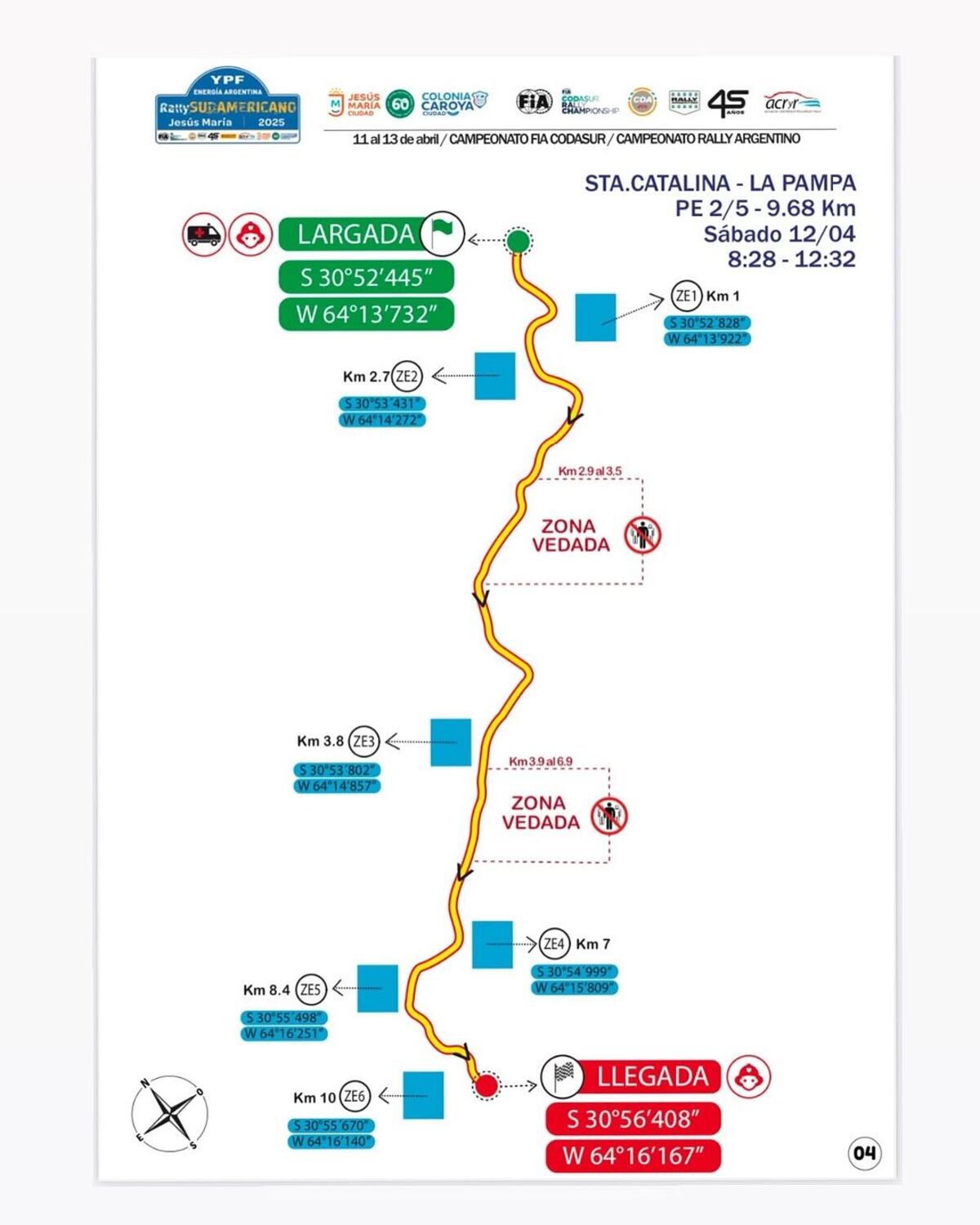 Los tramos del sábado del Rally de Jesús María, en carrera válida por los certámenes sudamericano y argentino de la especialidad.