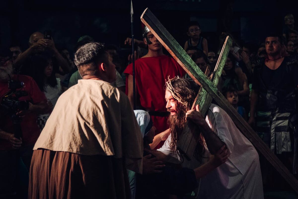 Recreación del vía crucis, Semana Santa, Córdoba, Argentina.