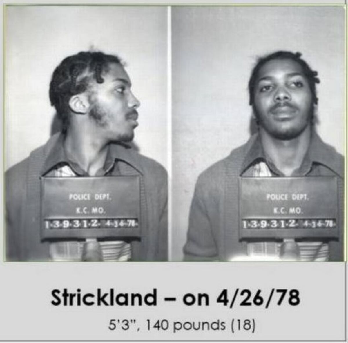 Kevin Strickland, al momento de ser detenido. (Foto / KansasCity.com)