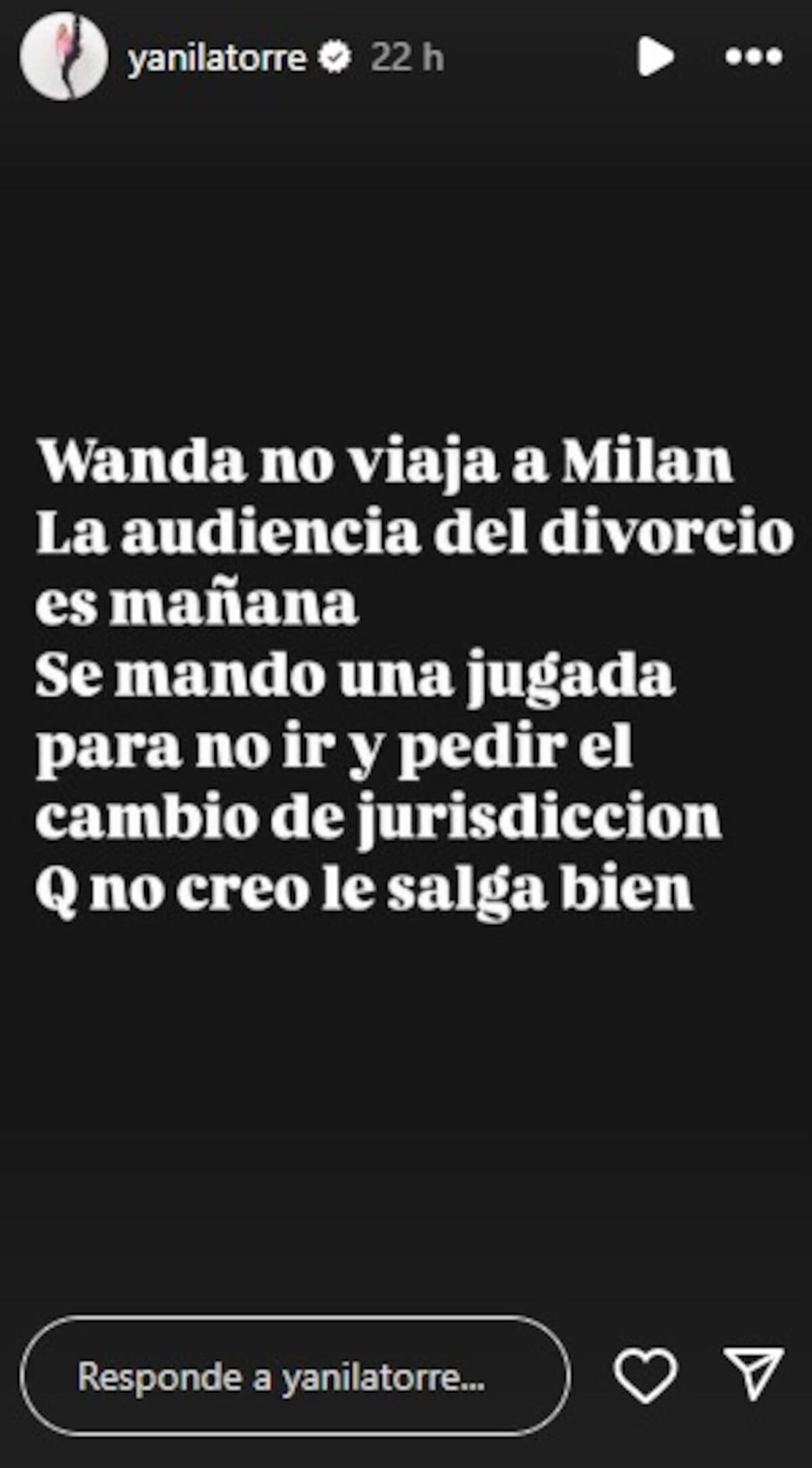 Yanina Latorre explicó por qué Wanda Nara no viajó a Italia a la audiencia de divorcio. (Foto: Instagram Yanina Latorre)
