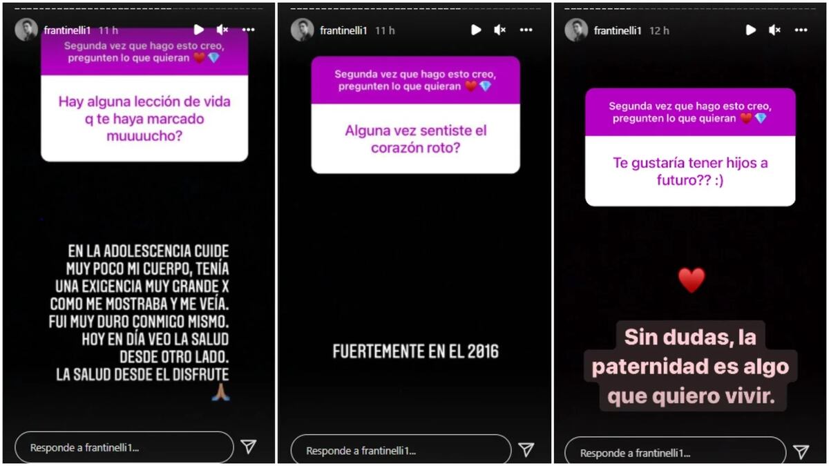 Las preguntas que Fran Tinelli respondió en Instagram.