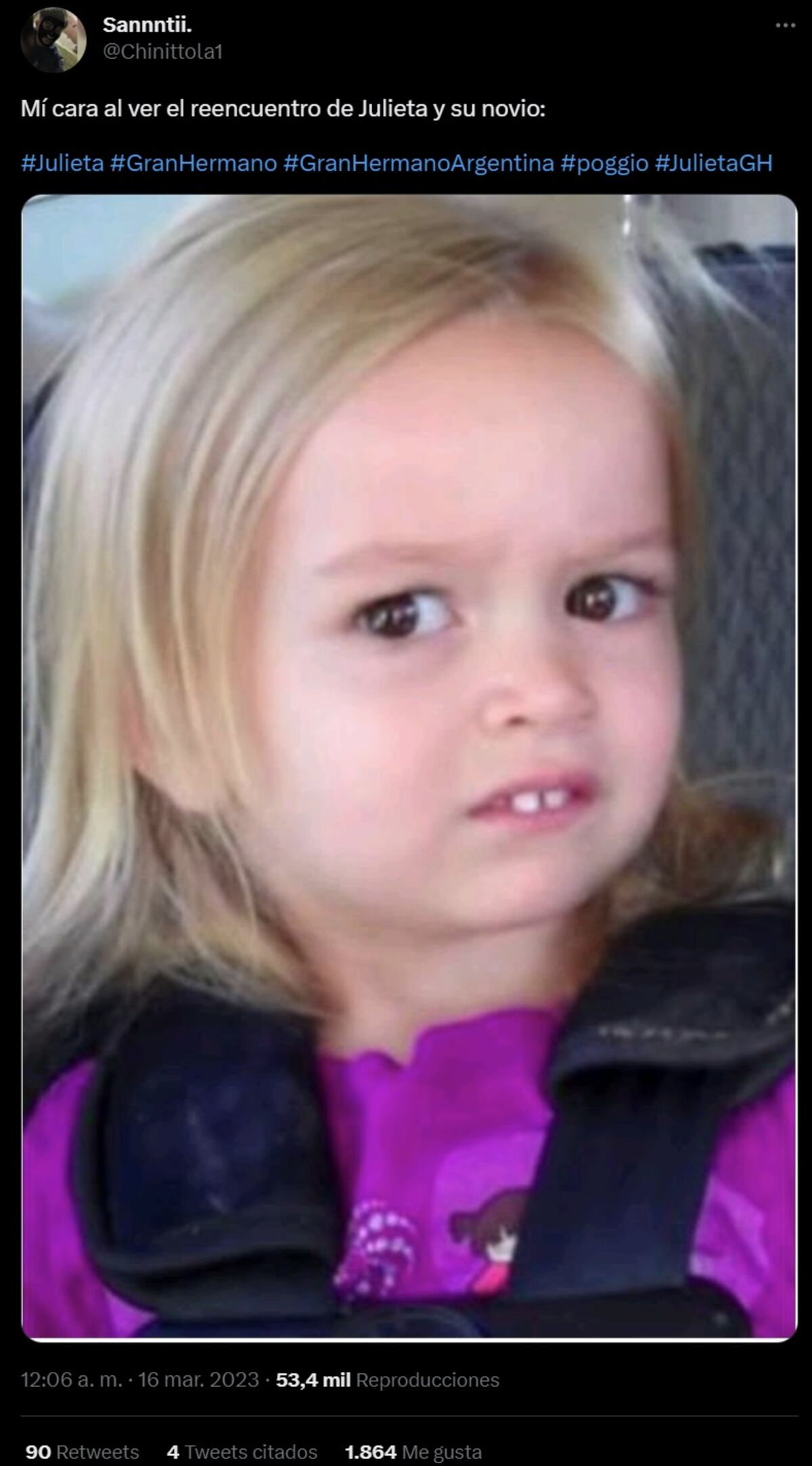 Los mejores memes del encuentro de Julieta con sus familiares y su pareja en "Gran Hermano" (Captura de pantalla)