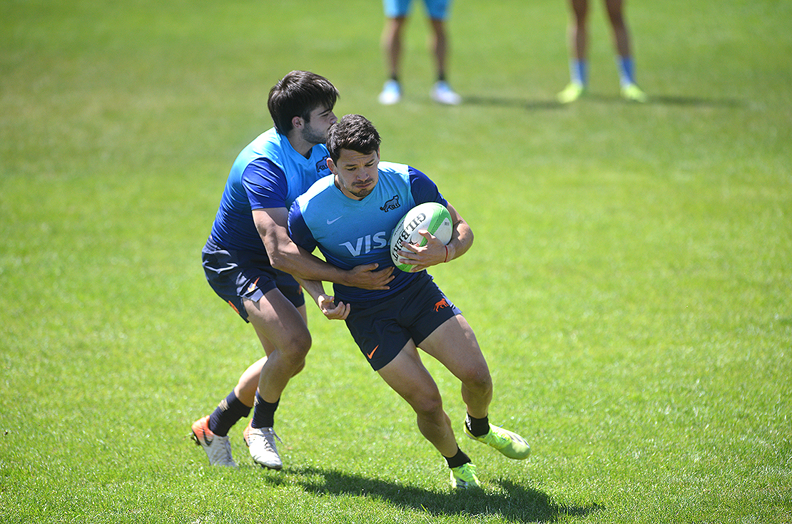 En octubre pasado, Los Pumas 7s, con el cordobés Lautaro Bazán Vélez entre otros, se entrenaron en la cancha de Palermo Bajo. (Foto: Jose Gabriel Hernandez)