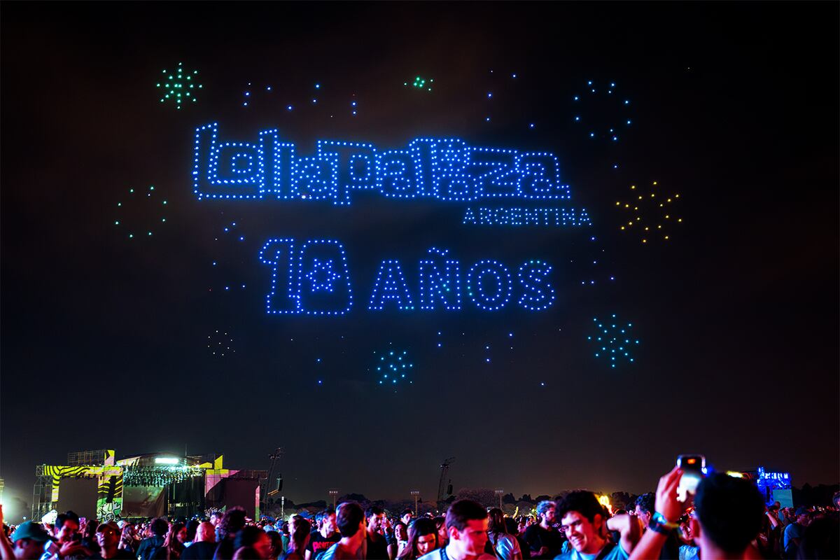 Shows de drones en el Lollapalooza 2025. (Fotos Iluxman y Lumasky)