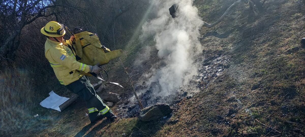 Dos detenidos, uno de ellos sería bombero voluntario según la Policía, por iniciar un incendio.