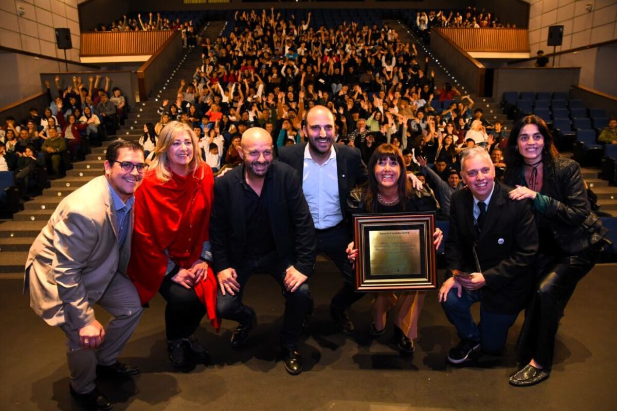 Álvaro Monge, entre otros, en el festival nacional de cine escolar que organiza en Jesús María (Gentileza)