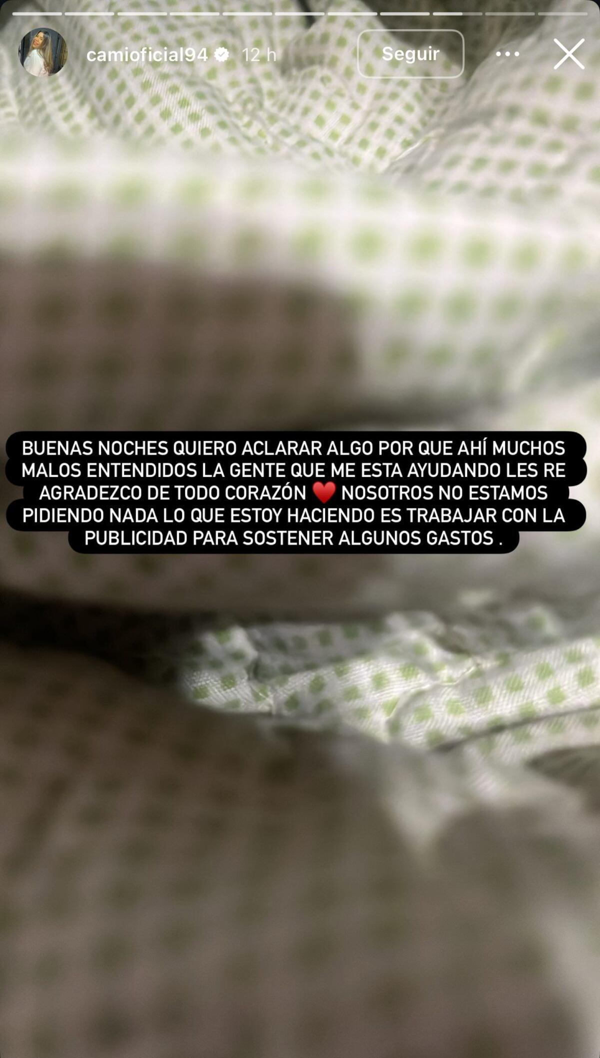 Camilota salió a explicar por qué tiene que hacer publicidad en sus redes mientras su hermano Thiago Medina sigue internado en estado crítico (Captura de pantalla)