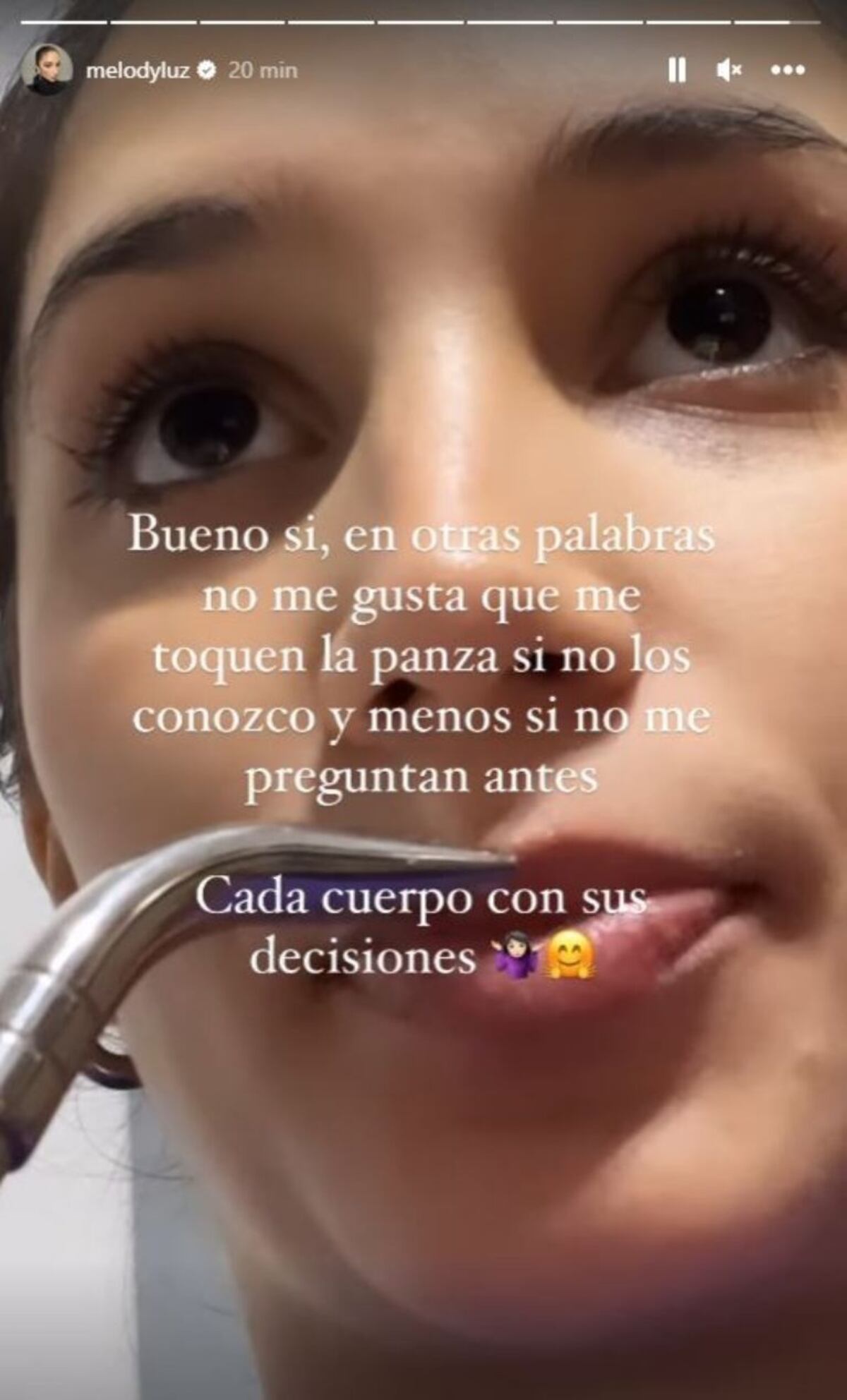Melody Luz expresó su incomodidad con la costumbre de tocar la panza de las embarazadas. (Captura Instagram Melody Luz)