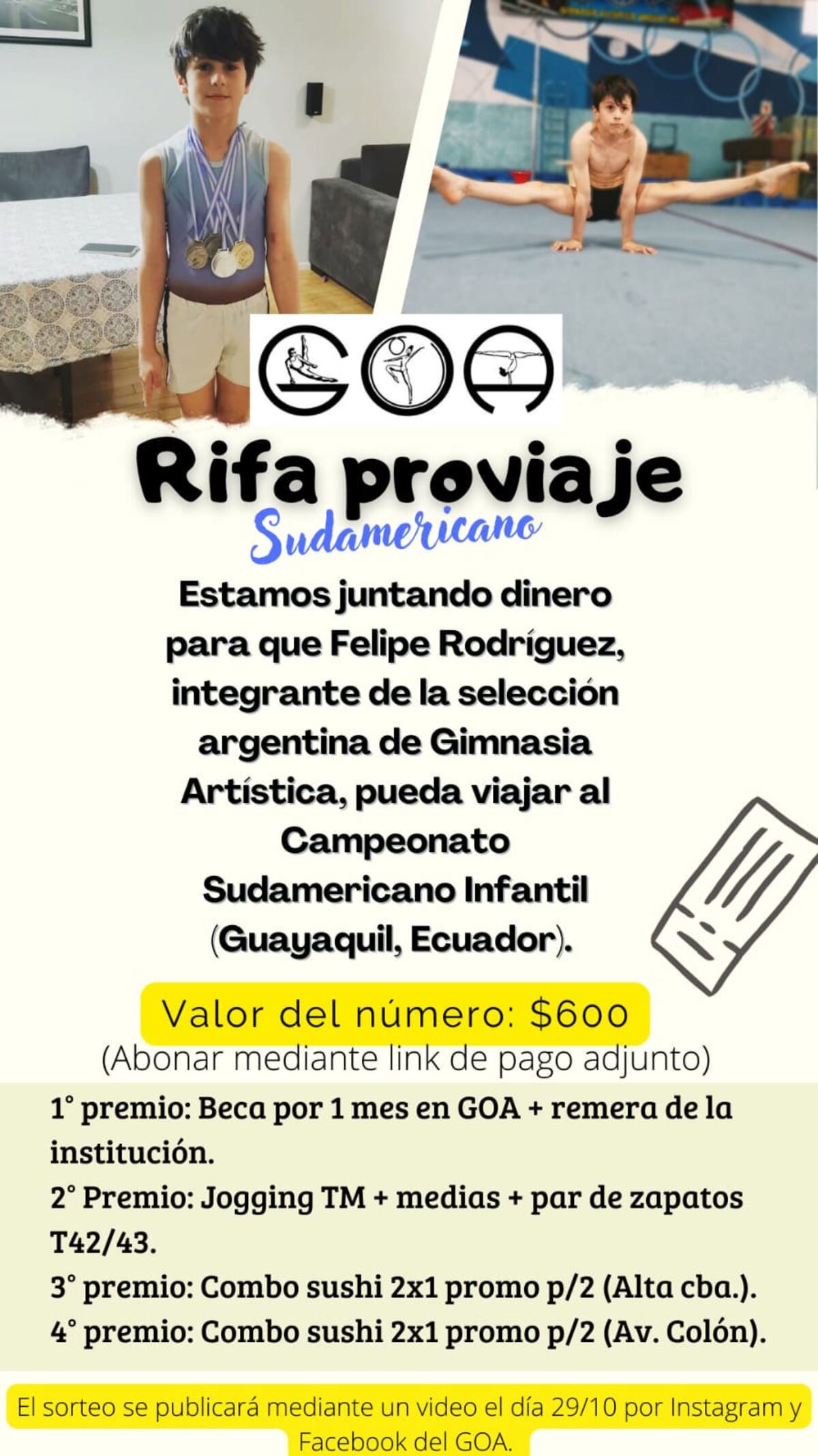 Rifa proviaje Felipe Rodríguez