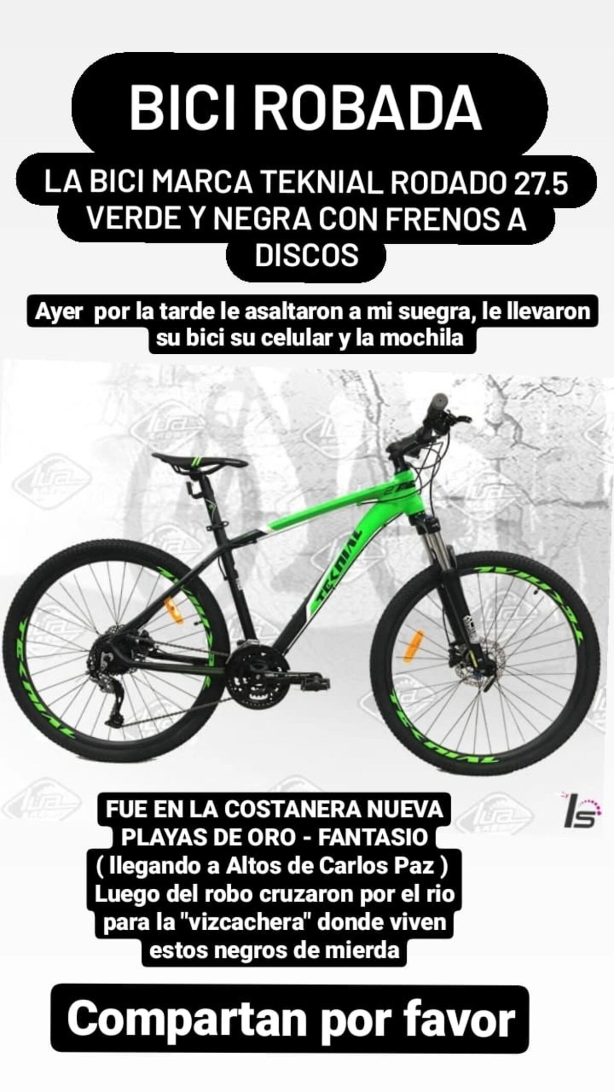 Bicicleta robada.