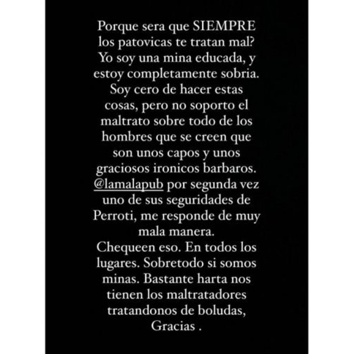 El posteo que borró Cande Tinelli. (Instagram)
