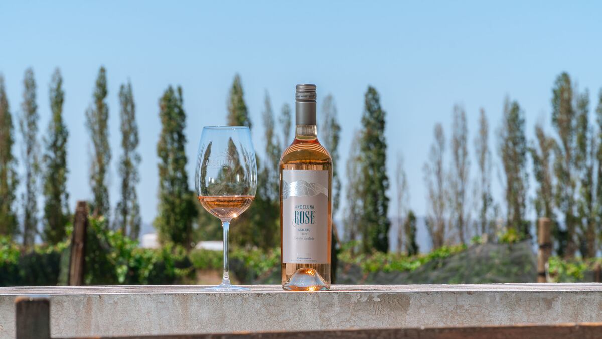 Vino Andeluna rosado.