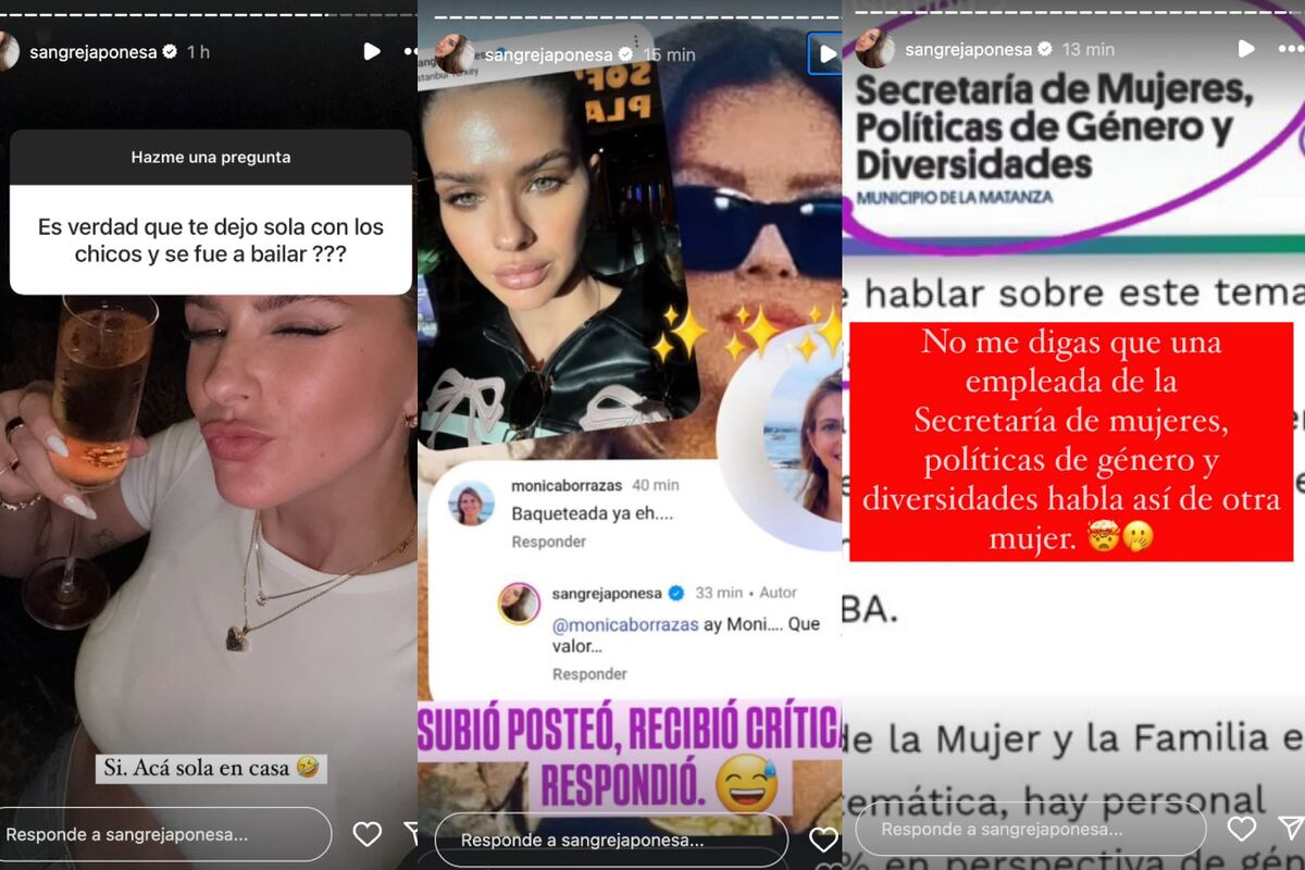 Las historias de la China Suárez respondiendo al hate de sus seguidores. (Foto: Captura de pantalla)