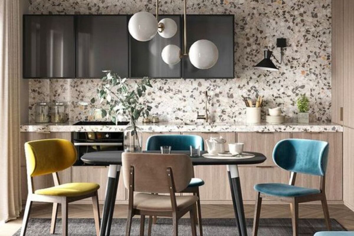 Jugar con los contrastes de colores. Los diseños del terrazo permiten combinaciones infinitas. (Foto: Pinterest)