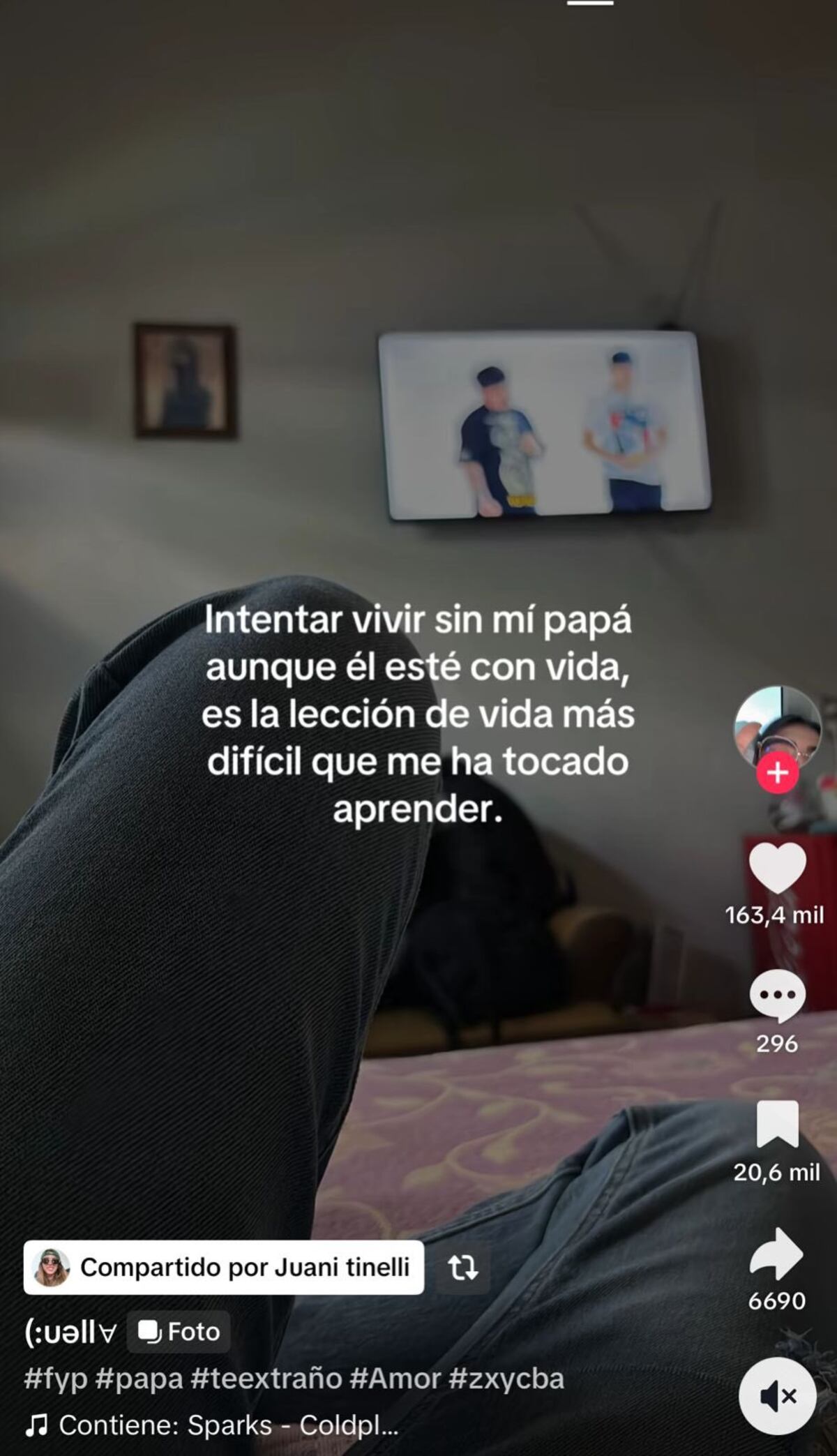 La publicación de Juanita Tinelli contra su papá