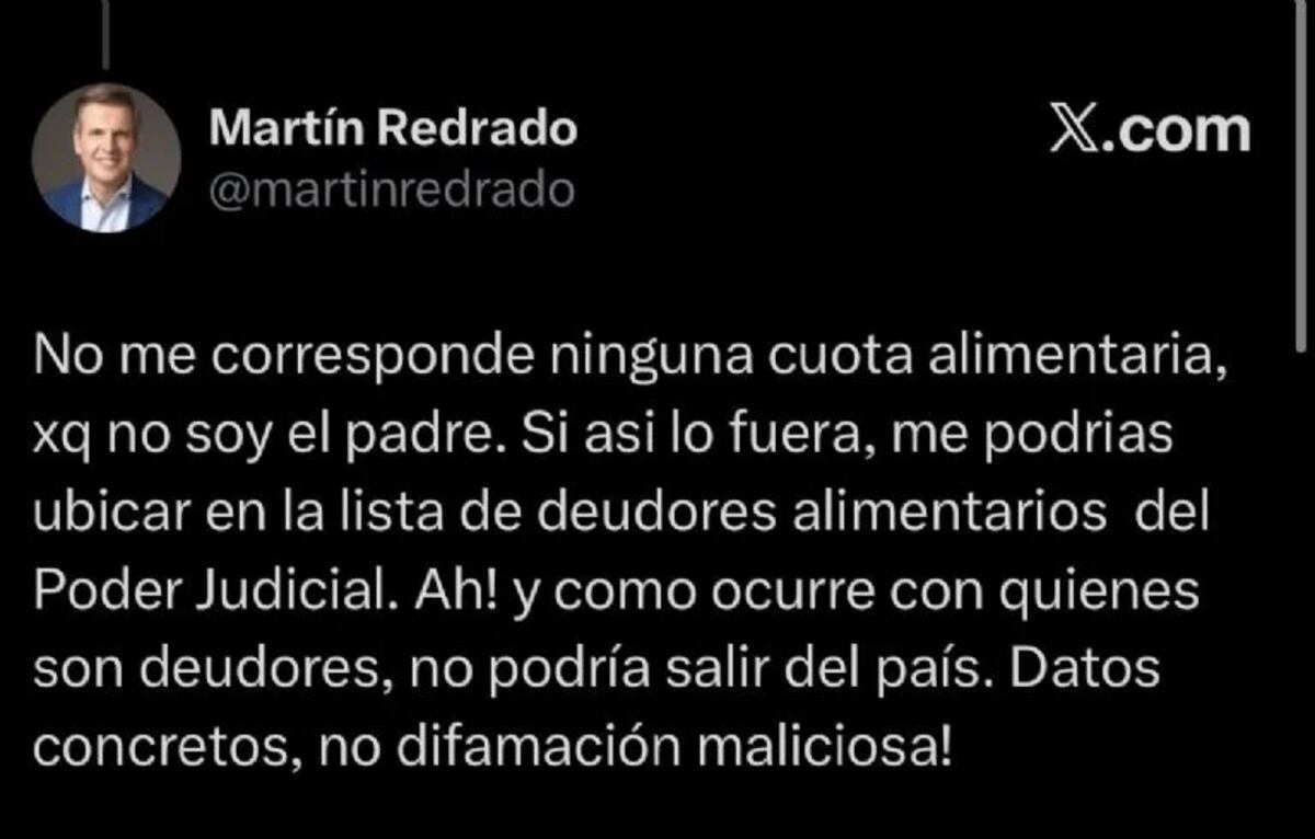 El tuit de Martín Redrado. (Captura)