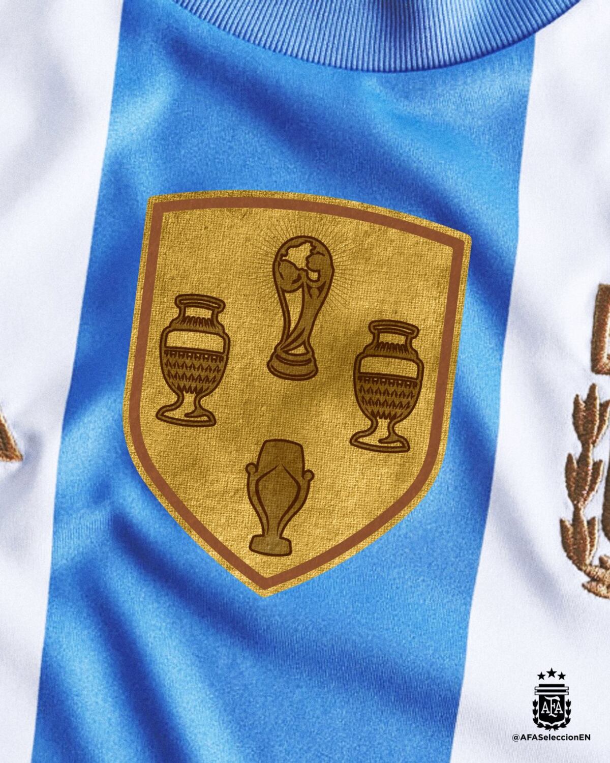 Así sería el nuevo parche para la camiseta de la selección. (AFA).