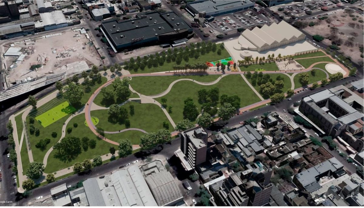 Render de cómo quedará el Parque José María Paz. (Municipalidad de Córdoba)