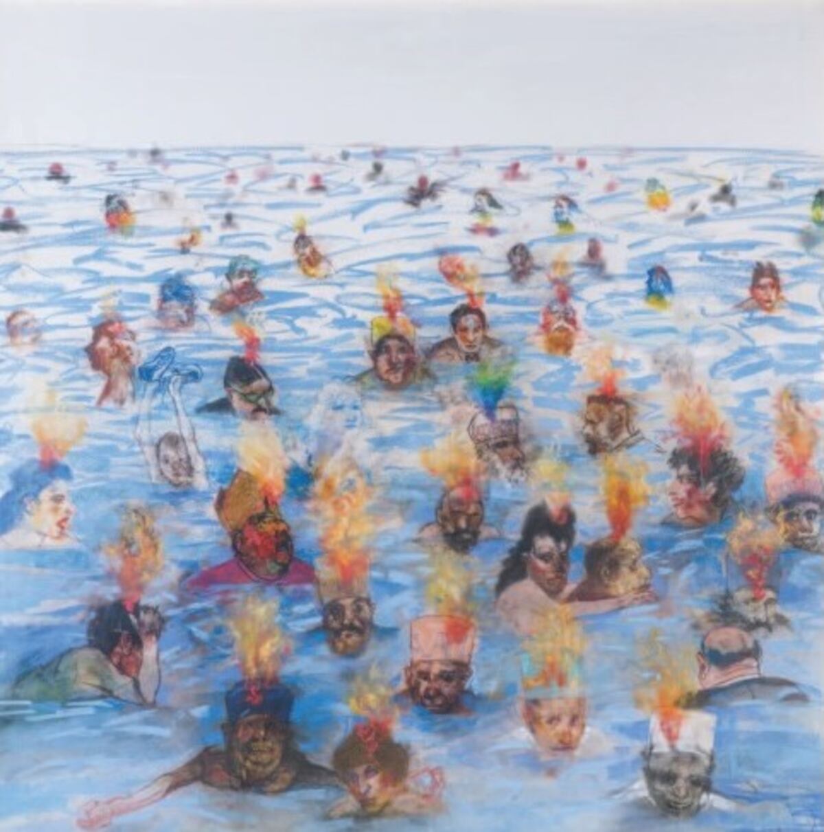 Pastel sobre papel, obra de la serie sobre la "Divina comedia", de 2004, cuando Carlos Alonso retomó el interés por Dante.