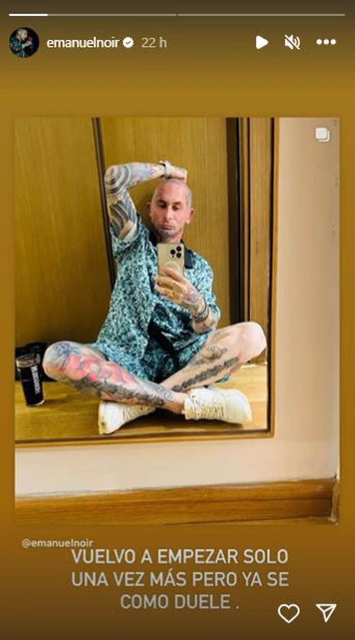 La historia que Emanuel Noir compartió en su cuenta de Instagram. (Foto: captura de pantalla)
