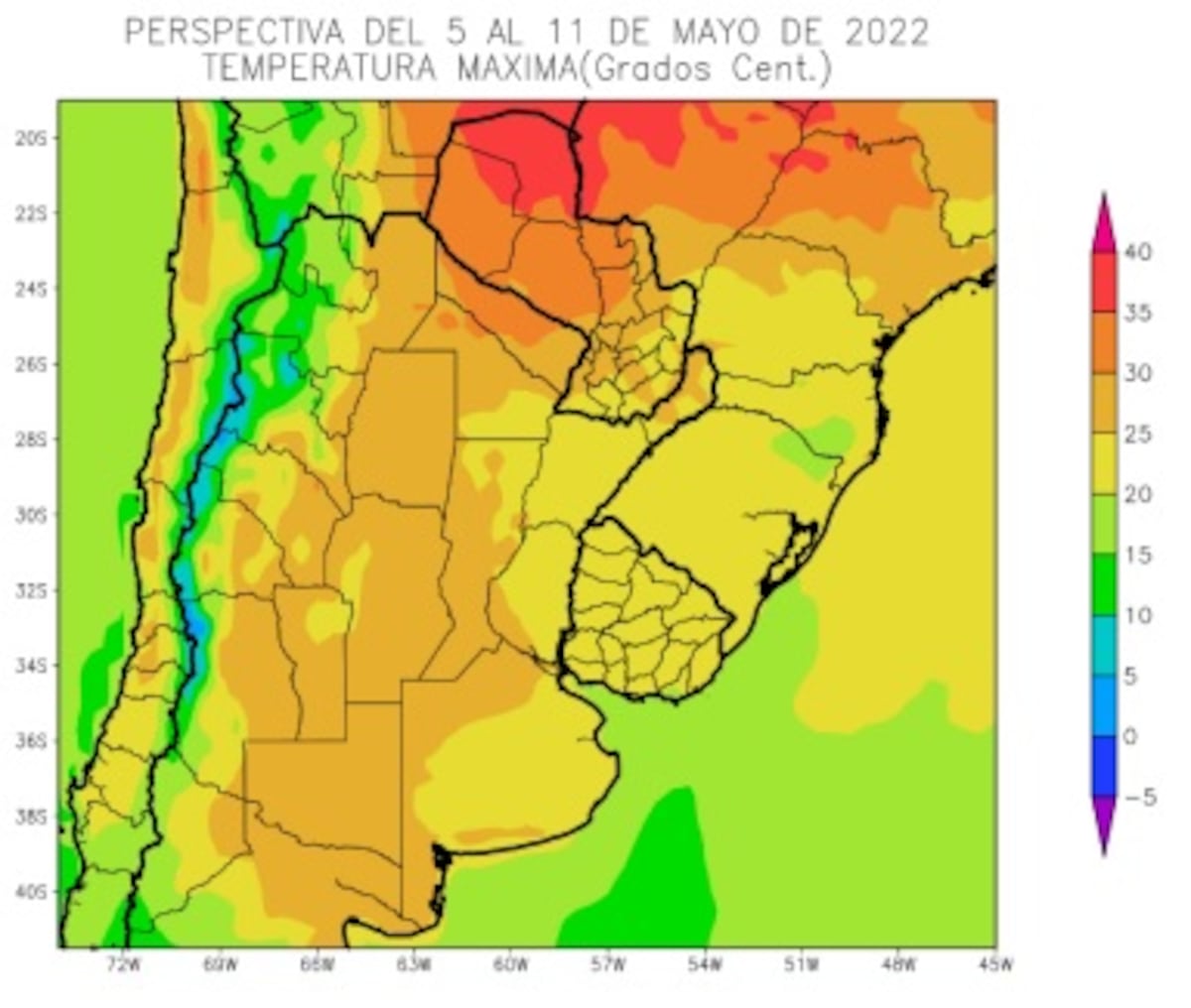CLIMA. Perspectiva semanal de la Bolsa de Cereales de Buenos Aires.