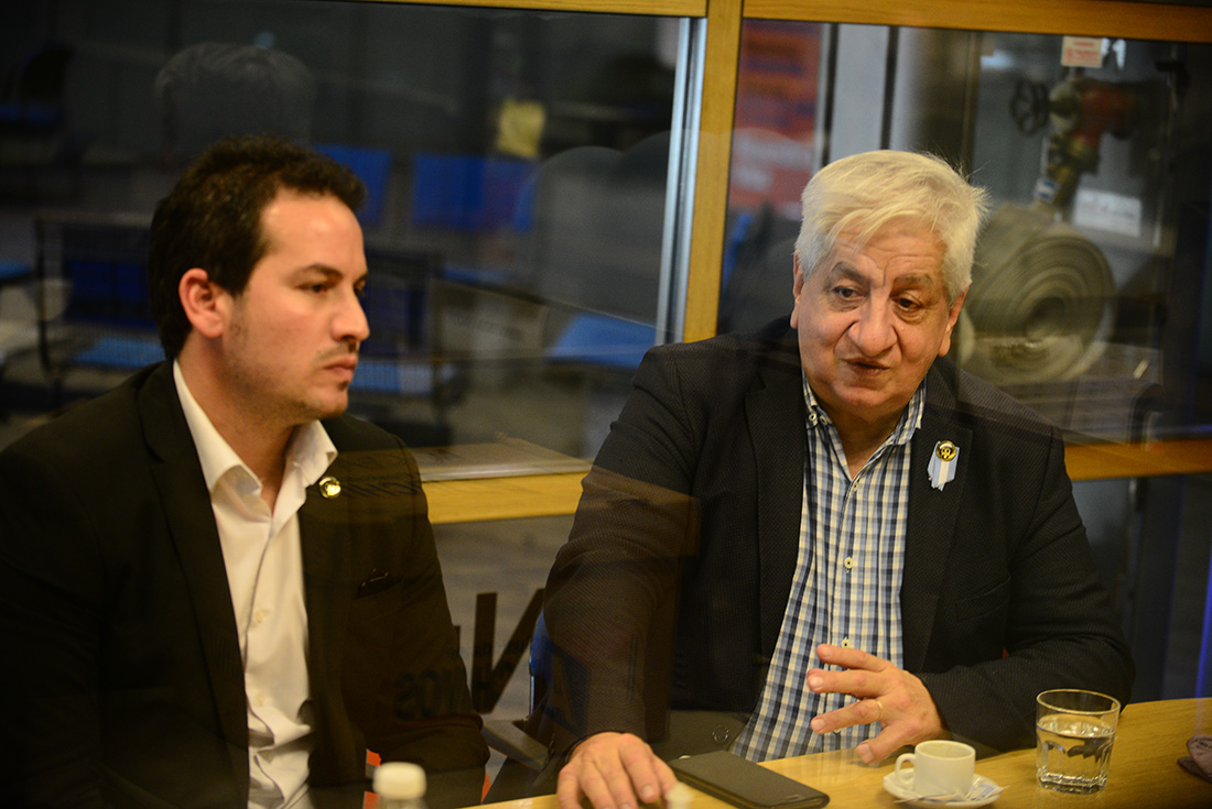 En campaña. Julio Piumato, secretario general de los judiciales, junto a Juan Tripputi, el candidato de su lista en Córdoba. Fuerte polémica con la jueza Liliana Navarro. (José Gabriel Hernández)