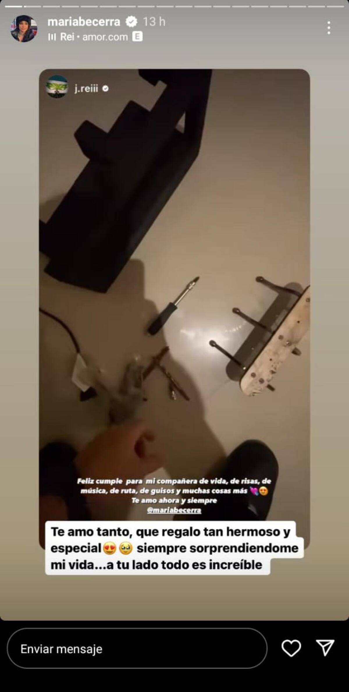 El regalo que J Rei le hizo a María Becerra por su cumpleaños. (Instagram @j.reiii)
