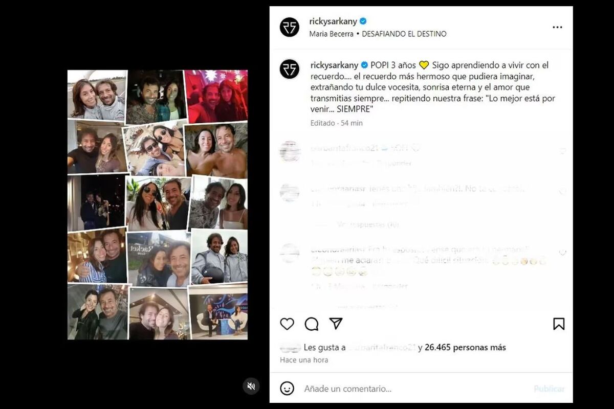 Ricky Sarkany y un nuevo mensaje para su hija fallecida (Captura de pantalla).